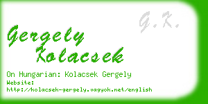 gergely kolacsek business card